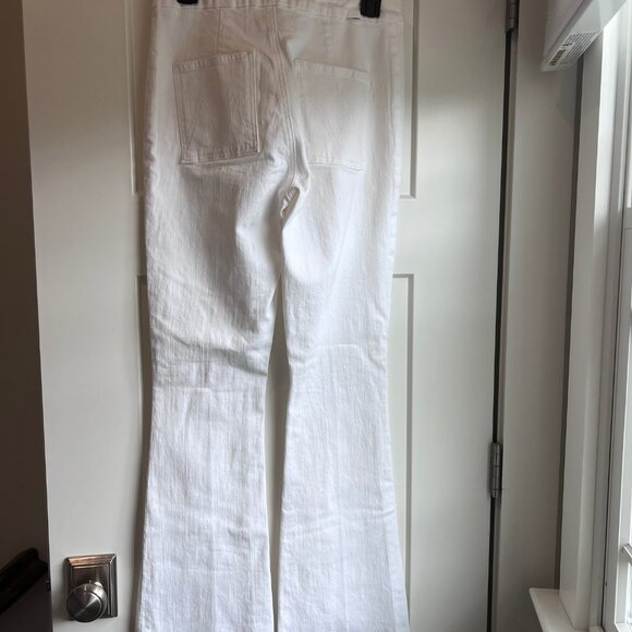 Mother White jean bell bottom size 28 lace up front - Picture 2 of 5